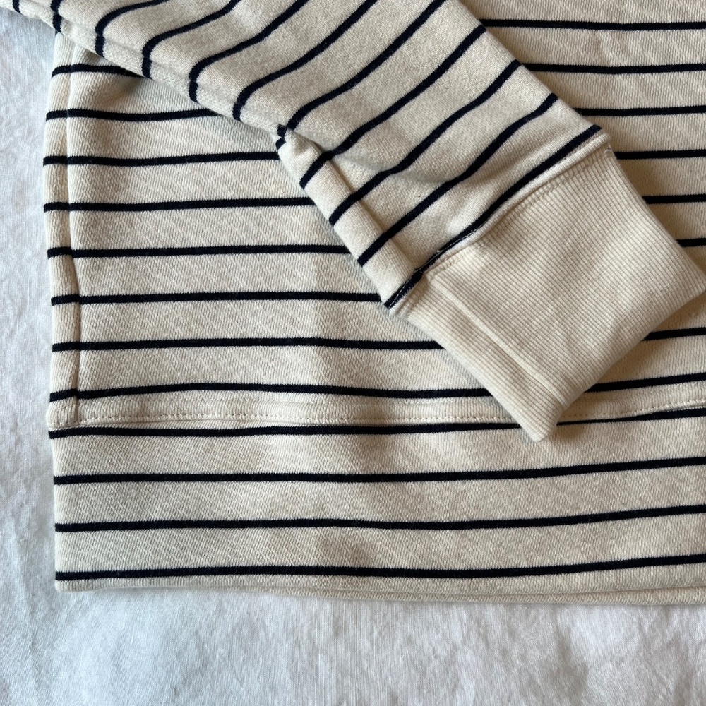 perfectwhitetee Cream and Black Striped Sweatshirt - Picture 4 of 9
